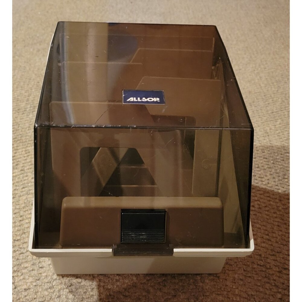 ALLSOP 5.25" Floppy Disk Storage Box w/dividers Case 80s 90s Tech Computer Retro
